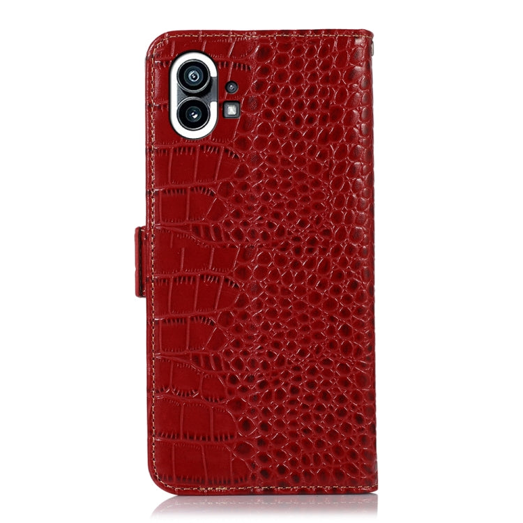For Nothing Phone 1 Crocodile Top Layer Cowhide Leather Phone Case(Red) - Nothing Cases by buy2fix | Online Shopping UK | buy2fix