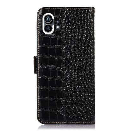 For Nothing Phone 1 Crocodile Top Layer Cowhide Leather Phone Case(Black) - Nothing Cases by buy2fix | Online Shopping UK | buy2fix