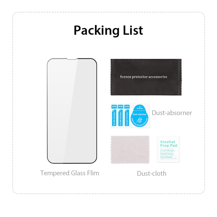 For iPhone 14 Plus / 13 Pro Max 10pcs DUX DUCIS 0.33mm 9H Medium Alumina Tempered Glass Film(Black) by DUX DUCIS