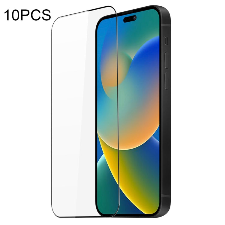 For iPhone 14 Pro Max 10pcs DUX DUCIS 0.33mm 9H Medium Alumina Tempered Glass Film(Black) - iPhone 14 Pro Max Tempered Glass by DUX DUCIS | Online Shopping UK | buy2fix