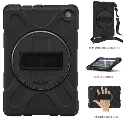 For Amazon Kindle Fire 7 2022 Hard PC Soft Silicone Full Body Tablet Case(Black) - Amazon by buy2fix | Online Shopping UK | buy2fix