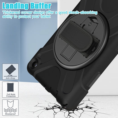 For Amazon Kindle Fire 7 2022 Hard PC Soft Silicone Full Body Tablet Case(Black) - Amazon by buy2fix | Online Shopping UK | buy2fix