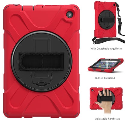 For Amazon Kindle Fire 7 2022 Hard PC Soft Silicone Full Body Tablet Case(Red) - Amazon by buy2fix | Online Shopping UK | buy2fix