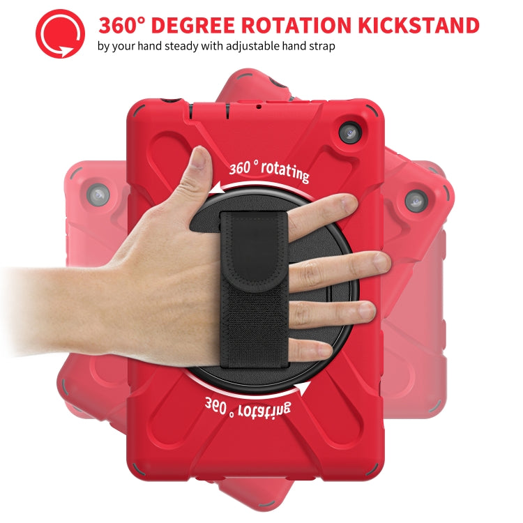 For Amazon Kindle Fire 7 2022 Hard PC Soft Silicone Full Body Tablet Case(Red) - Amazon by buy2fix | Online Shopping UK | buy2fix