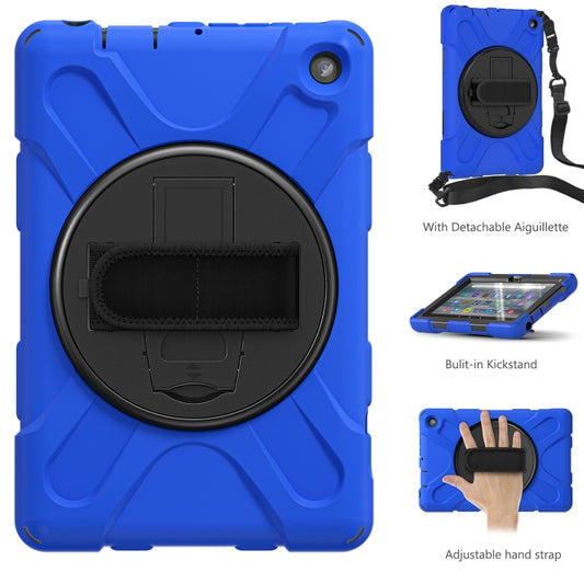 For Amazon Kindle Fire 7 2022 Hard PC Soft Silicone Full Body Tablet Case(Blue) - Amazon by buy2fix | Online Shopping UK | buy2fix