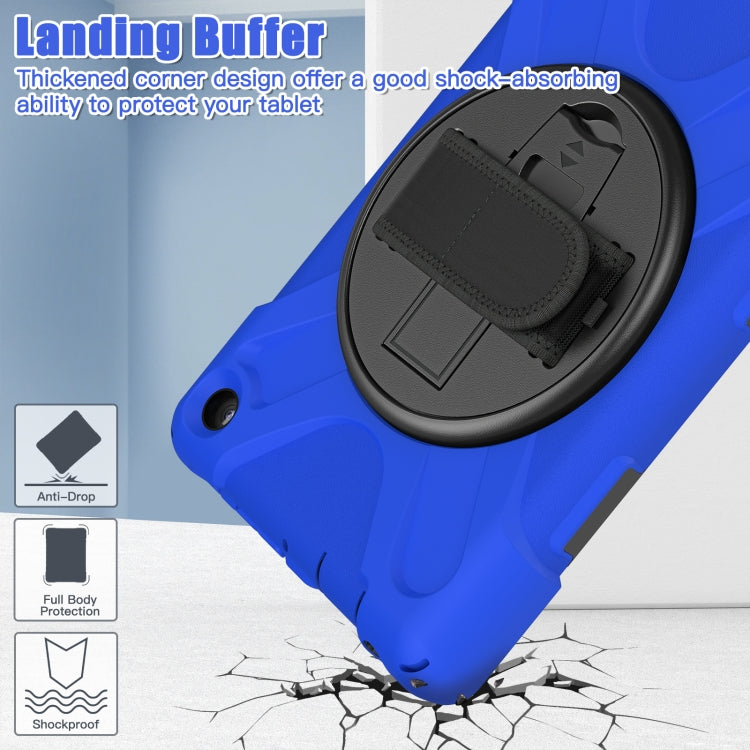 For Amazon Kindle Fire 7 2022 Hard PC Soft Silicone Full Body Tablet Case(Blue) - Amazon by buy2fix | Online Shopping UK | buy2fix