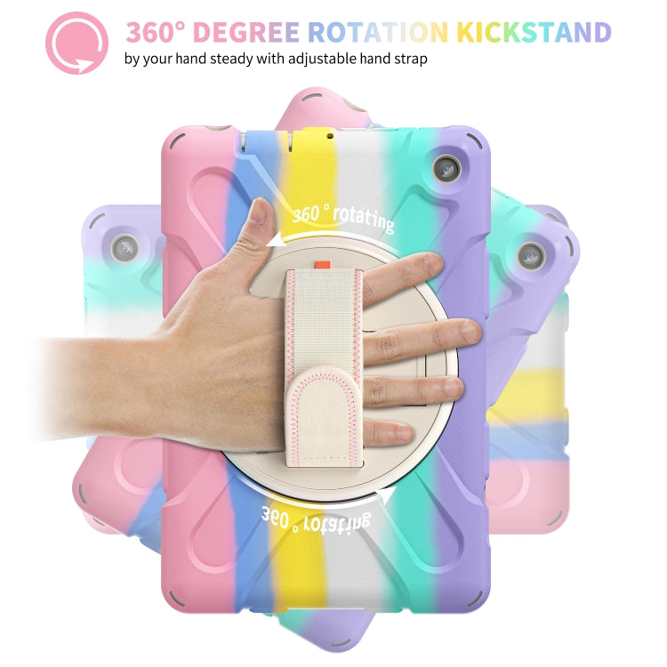 For Amazon Kindle Fire 7 2022 Hard PC Soft Silicone Full Body Tablet Case(Colorful Pink) - Amazon by buy2fix | Online Shopping UK | buy2fix