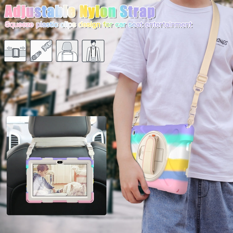 For Amazon Kindle Fire 7 2022 Hard PC Soft Silicone Full Body Tablet Case(Colorful Pink) - Amazon by buy2fix | Online Shopping UK | buy2fix