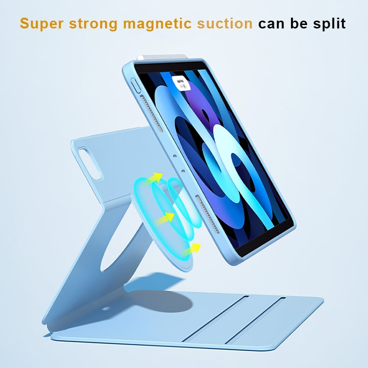 For iPad mini 6 / mini 2024 Front Stand Rotating Clear Back Smart Leather Tablet Case(Pink) - iPad mini 6 Cases by buy2fix | Online Shopping UK | buy2fix
