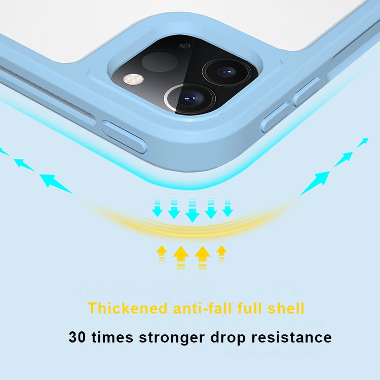 For iPad mini 6 / mini 2024 Front Stand Rotating Clear Back Smart Leather Tablet Case(Sky Blue) - iPad mini 6 Cases by buy2fix | Online Shopping UK | buy2fix