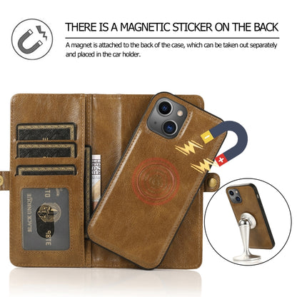 For iPhone 14 Pro Max Strong Magnetic Detachable Leather Case (Brown) - iPhone 14 Pro Max Cases by buy2fix | Online Shopping UK | buy2fix