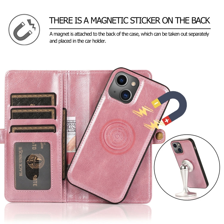 For iPhone 14 Pro Max Strong Magnetic Detachable Leather Case (Rose Gold) - iPhone 14 Pro Max Cases by buy2fix | Online Shopping UK | buy2fix