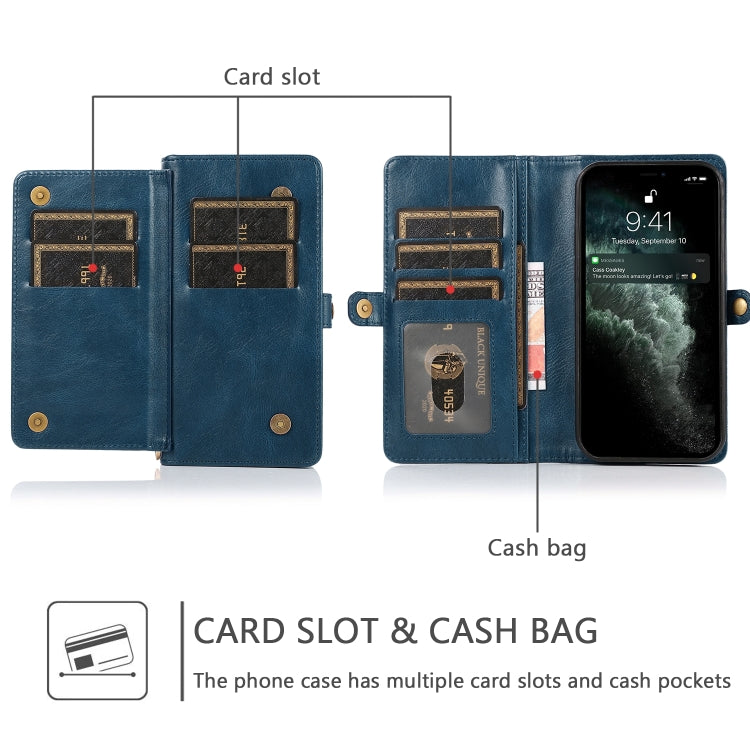 For iPhone 14 Pro Strong Magnetic Detachable Leather Case(Blue) - iPhone 14 Pro Cases by buy2fix | Online Shopping UK | buy2fix