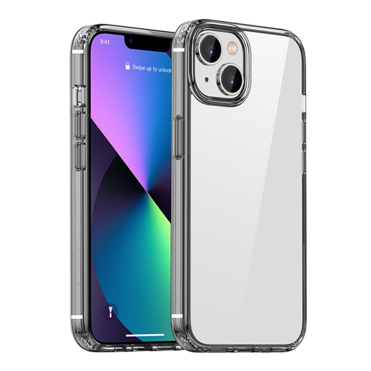 For iPhone 14 iPAKY Shockproof PC + TPU Protective Phone Case (Transparent Black)