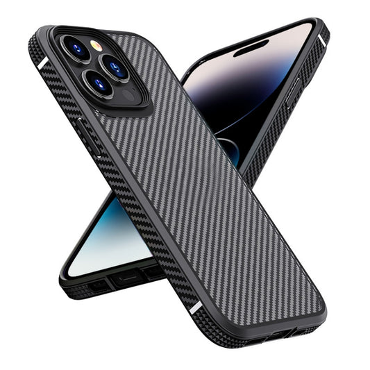 For iPhone 14 Pro Max iPAKY Carbon Fiber Texture Shockproof PC + TPU Protective Phone Case (Black) - iPhone 14 Pro Max Cases by iPAKY | Online Shopping UK | buy2fix
