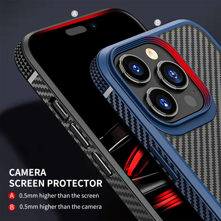 For iPhone 14 Pro Max iPAKY Carbon Fiber Texture Shockproof PC + TPU Protective Phone Case (Black) - iPhone 14 Pro Max Cases by iPAKY | Online Shopping UK | buy2fix