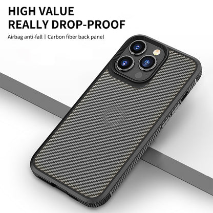 For iPhone 14 Plus iPAKY Carbon Fiber Texture Shockproof PC + TPU Protective Phone Case (Black) - iPhone 14 Plus Cases by iPAKY | Online Shopping UK | buy2fix