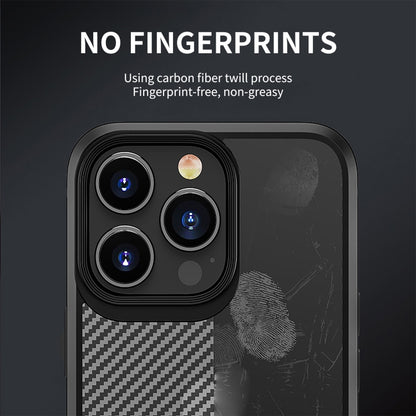 For iPhone 14 Plus iPAKY Carbon Fiber Texture Shockproof PC + TPU Protective Phone Case (Black) - iPhone 14 Plus Cases by iPAKY | Online Shopping UK | buy2fix