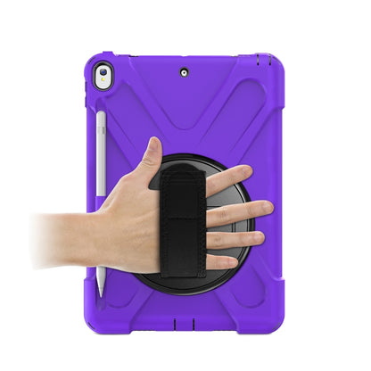 For iPad Pro 10.5 360 Degree Rotation Silicone Protective Cover with Holder & Hand Strap & Long Strap & Pencil Slot(Purple) - iPad Pro 10.5 inch Cases by buy2fix | Online Shopping UK | buy2fix