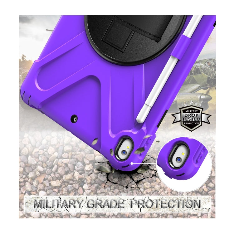 For iPad Pro 10.5 360 Degree Rotation Silicone Protective Cover with Holder & Hand Strap & Long Strap & Pencil Slot(Purple) - iPad Pro 10.5 inch Cases by buy2fix | Online Shopping UK | buy2fix