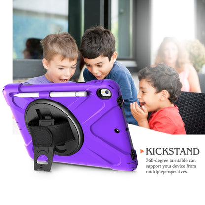 For iPad Pro 10.5 360 Degree Rotation Silicone Protective Cover with Holder & Hand Strap & Long Strap & Pencil Slot(Purple) - iPad Pro 10.5 inch Cases by buy2fix | Online Shopping UK | buy2fix