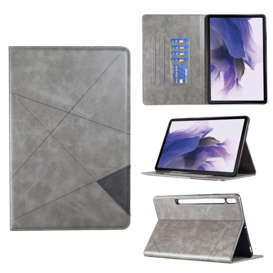 For Samsung Galaxy Tab S8 / Tab S7+ / Tab S7 FE Prismatic Leather Tablet Case(Grey) by buy2fix