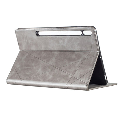 For Samsung Galaxy Tab S8 / Tab S7+ / Tab S7 FE Prismatic Leather Tablet Case(Grey) by buy2fix