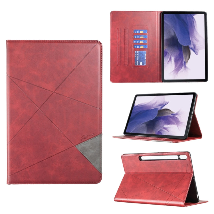 For Samsung Galaxy Tab S8 / Tab S7+ / Tab S7 FE Prismatic Leather Tablet Case(Red) by buy2fix