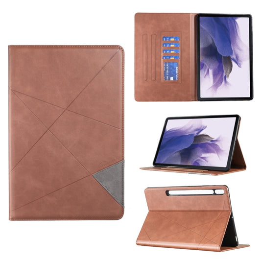 For Samsung Galaxy Tab S8 / Tab S7+ / Tab S7 FE Prismatic Leather Tablet Case(Brown) by buy2fix