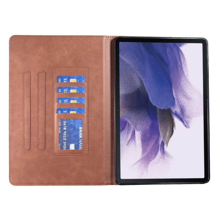 For Samsung Galaxy Tab S8 / Tab S7+ / Tab S7 FE Prismatic Leather Tablet Case(Brown) by buy2fix