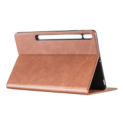 For Samsung Galaxy Tab S8 / Tab S7+ / Tab S7 FE Prismatic Leather Tablet Case(Brown) by buy2fix
