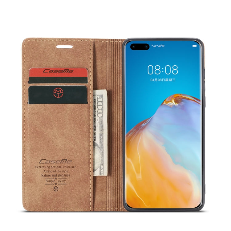For Huawei P40 CaseMe-013 Multifunctional Horizontal Flip Leather Case with Card Slot & Holder & Wallet(Brown) - Huawei Cases by CaseMe | Online Shopping UK | buy2fix