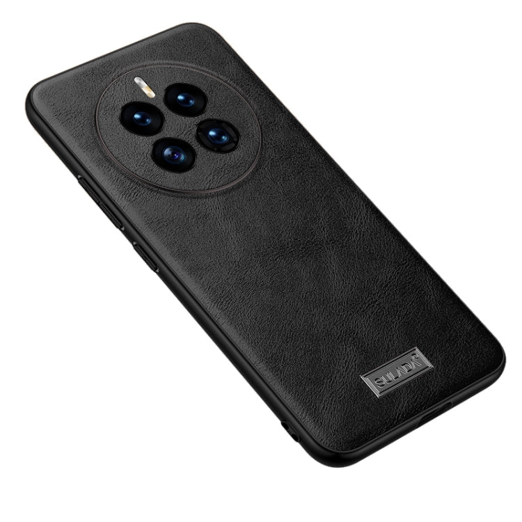 For Huawei Mate 50 SULADA Shockproof TPU + Handmade Leather Protective Phone Case(Black) - Huawei Cases by SULADA | Online Shopping UK | buy2fix