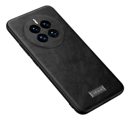 For Huawei Mate 50 SULADA Shockproof TPU + Handmade Leather Protective Phone Case(Black) - Huawei Cases by SULADA | Online Shopping UK | buy2fix