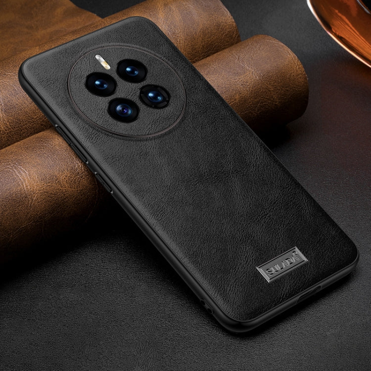 For Huawei Mate 50 SULADA Shockproof TPU + Handmade Leather Protective Phone Case(Black) - Huawei Cases by SULADA | Online Shopping UK | buy2fix