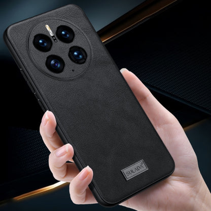 For Huawei Mate 50 SULADA Shockproof TPU + Handmade Leather Protective Phone Case(Black) - Huawei Cases by SULADA | Online Shopping UK | buy2fix
