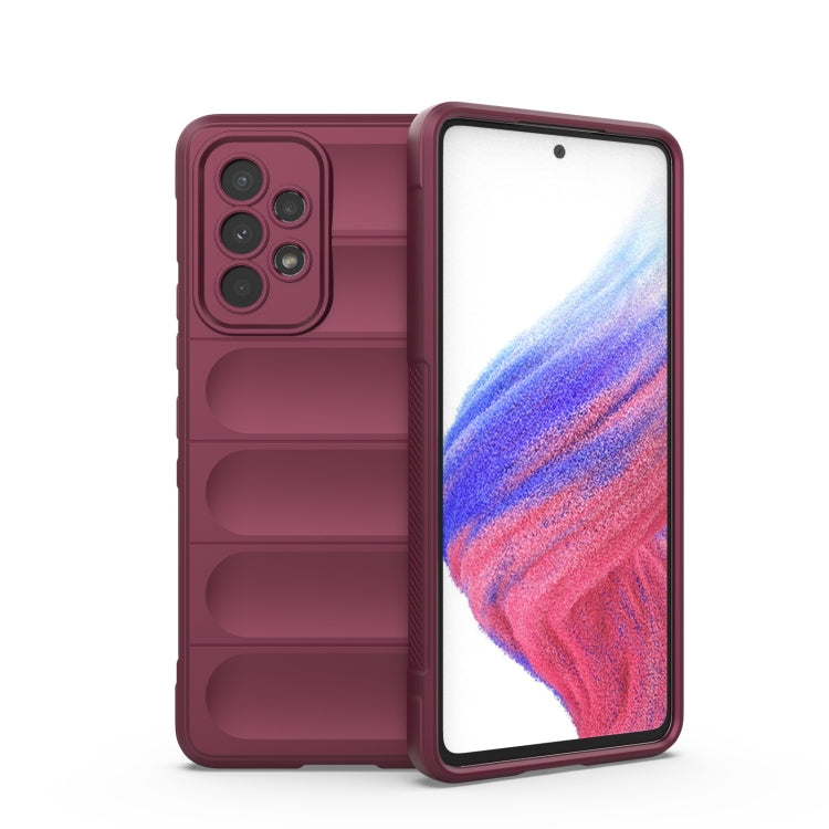 For Samsung Galaxy A53 Magic Shield TPU + Flannel Phone Case(Wine Red) by buy2fix