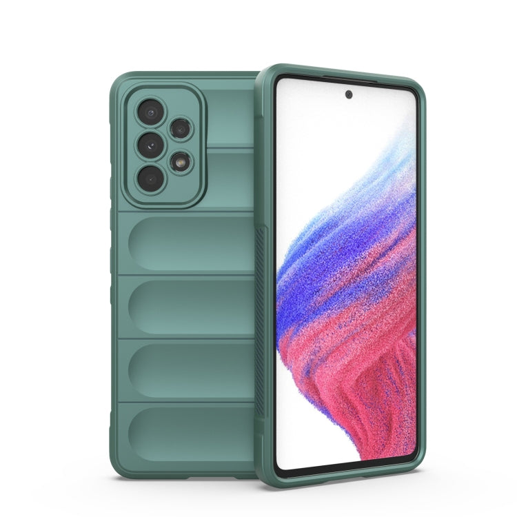 For Samsung Galaxy A53 Magic Shield TPU + Flannel Phone Case(Dark Green) by buy2fix