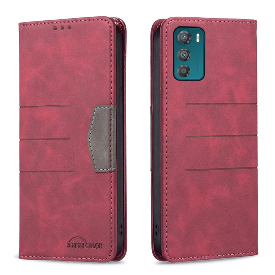 For Motorola Moto G42 4G Magnetic Splicing Leather Phone Case(Red)