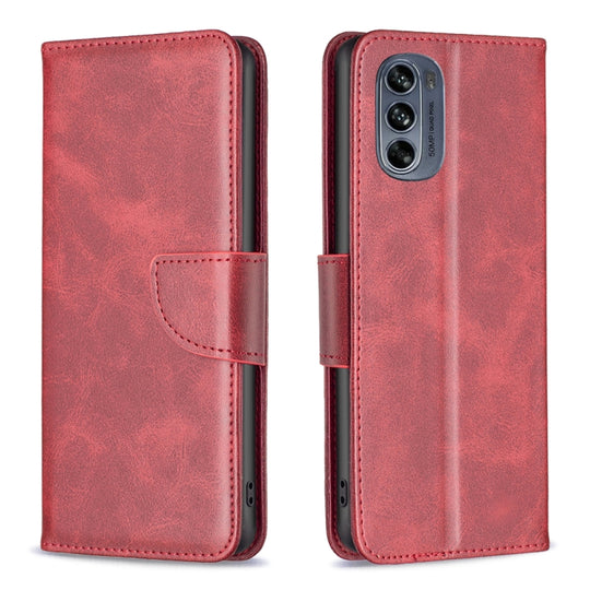 For Motorola Moto G62 Lambskin Texture Leather Phone Case(Red)