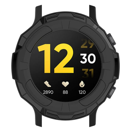 For Realme watch S RMA207 Armor Hollow TPU Watch Case(Black) by buy2fix