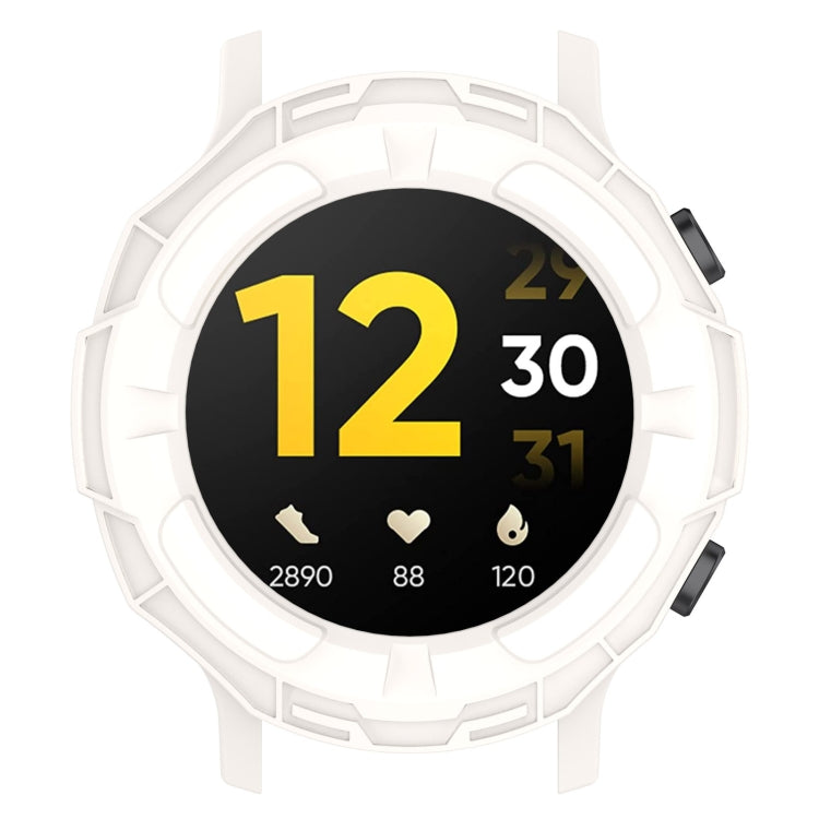 For Realme watch S RMA207 Armor Hollow TPU Watch Case(Lvory White) by buy2fix