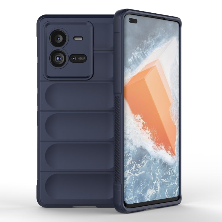 For vivo iQOO 10 Pro 5G Magic Shield TPU + Flannel Phone Case(Dark Blue) - vivo Cases by buy2fix | Online Shopping UK | buy2fix