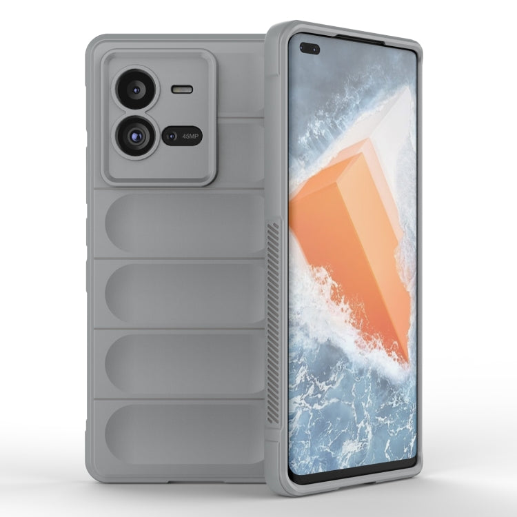 For vivo iQOO 10 Pro 5G Magic Shield TPU + Flannel Phone Case(Grey) - vivo Cases by buy2fix | Online Shopping UK | buy2fix