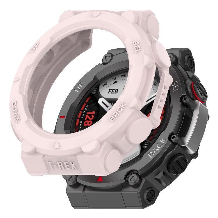 For Amazfit T-Rex 2 Armor Hollow TPU Watch Case(Light Pink) by buy2fix