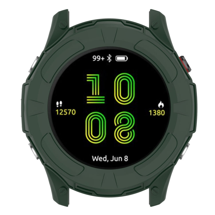 For Garmin Forerunner 955 Armor Hollow TPU Watch Case(Olive Green) by buy2fix