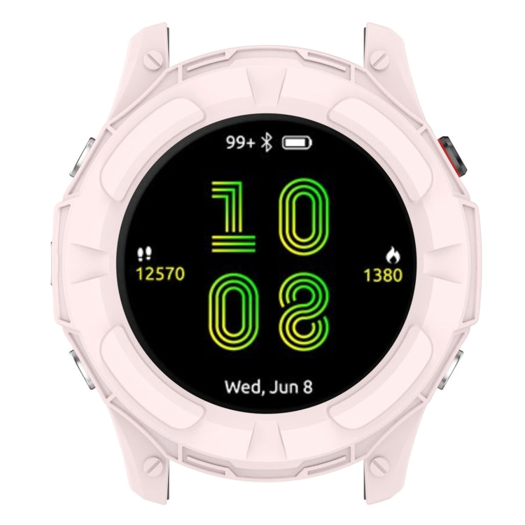 For Garmin Forerunner 955 Armor Hollow TPU Watch Case(Light Pink) by buy2fix