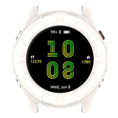 For Garmin Forerunner 955 Armor Hollow TPU Watch Case(Lvory White) by buy2fix