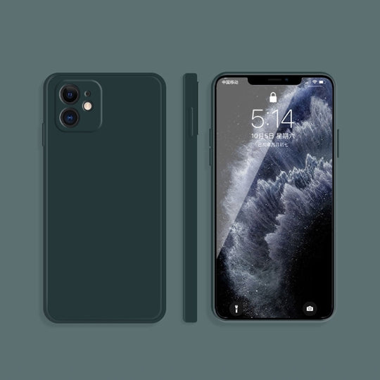 For iPhone 13 Pro Imitation Liquid Silicone Phone Case (Dark Green)