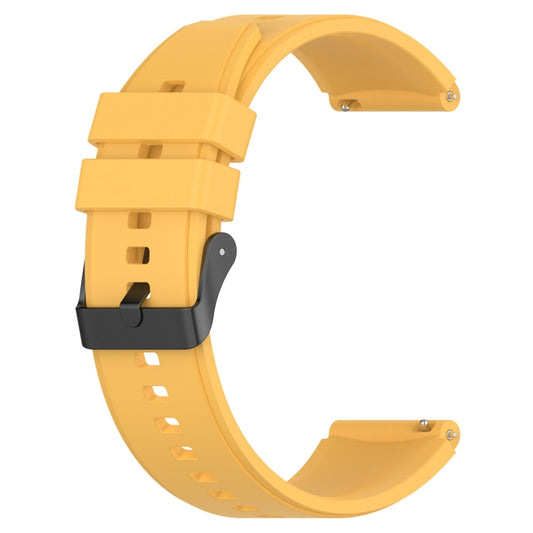 For Samsung Galaxy Watch 5 40mm 20mm Black Buckle Step Silicone Watch Band(Yellow) by buy2fix